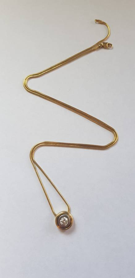 STUNNING 18KT ROPE CHAIN WITH DIAMOND PENDANT